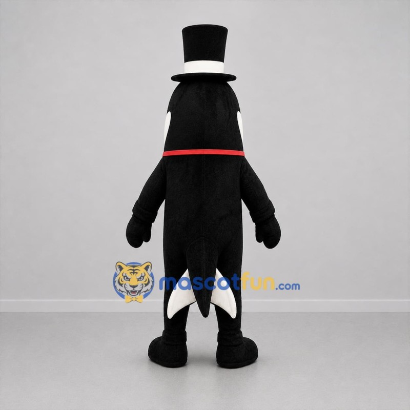 Custom Black and White Gentleman Shark Mascot Costume Adult Full Body Suit for Ocean Events