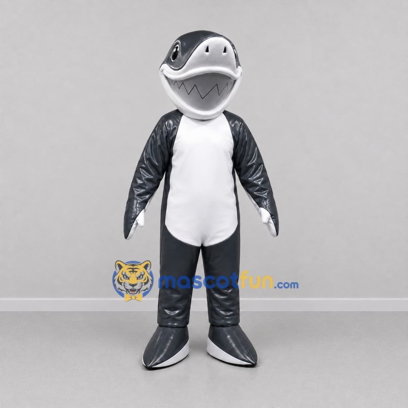 Custom Gray and White Shark Mascot Costume Adult Full Body Suit for Ocean Events