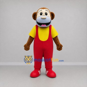 Custom Brown and Red Monkey Mascot Costume Adult Full Body Suit for School Events