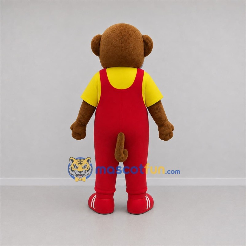 Custom Brown and Red Monkey Mascot Costume Adult Full Body Suit for School Events