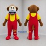 Custom Brown and Red Monkey Mascot Costume Adult Full Body Suit for School Events