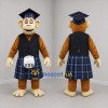 Custom Brown and Blue Monkey in Kilt Mascot Costume Adult Full Body Suit for Cultural Festivals