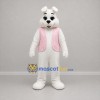 Custom White and Pink Bunny Mascot Costume Adult Full Body Suit for Easter Events