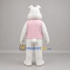 Custom White and Pink Bunny Mascot Costume Adult Full Body Suit for Easter Events