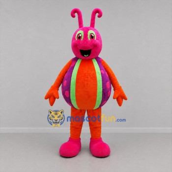 Custom Pink and Orange Ladybug Mascot Costume Adult Full Body Suit for Garden Events