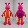 Custom Pink and Orange Ladybug Mascot Costume Adult Full Body Suit for Garden Events