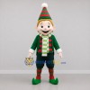 Custom Green and Red Christmas Elf Mascot Costume Adult Full Body Suit for Christmas Events