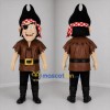 Custom Brown and Black Pirate Mascot Costume Adult Full Body Suit for Pirate Parties