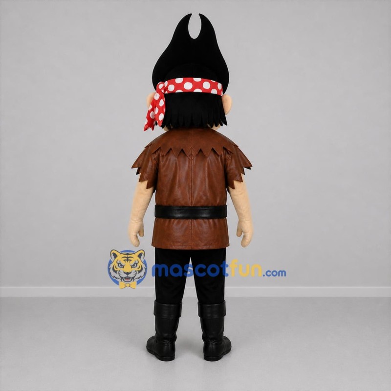Custom Brown and Black Pirate Mascot Costume Adult Full Body Suit for Pirate Parties