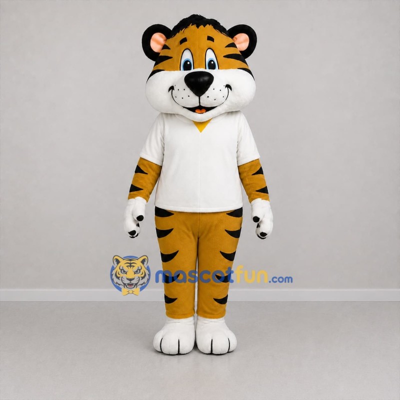 Custom Orange and White Tiger Mascot Costume Adult Full Body Suit for School Events