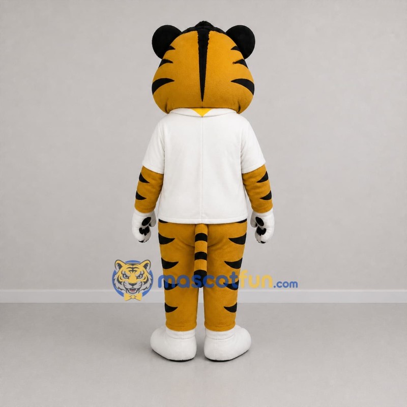Custom Orange and White Tiger Mascot Costume Adult Full Body Suit for School Events