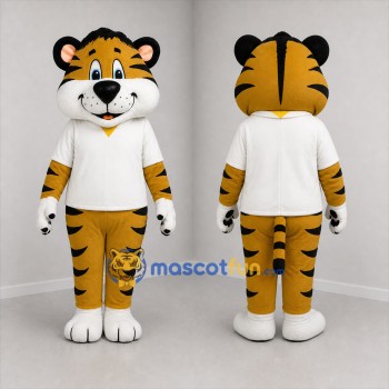 Custom Orange and White Tiger Mascot Costume Adult Full Body Suit for School Events