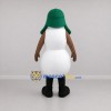 Custom White and Green Snowman Mascot Costume Adult Full Body Suit for Winter Events