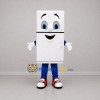 Custom White and Blue Refrigerator Mascot Costume Adult Full Body Suit for Appliance Promotions