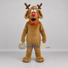 Custom Brown and Red Dog with Antlers Mascot Costume Adult Full Body Suit for Christmas Events