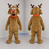 Custom Brown and Red Dog with Antlers Mascot Costume Adult Full Body Suit for Christmas Events
