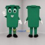 Custom Green Trash Bin Mascot Costume Adult Full Body Suit for Community Cleanup Events