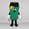 Custom Green and Black Trash Bin Mascot Costume Adult Full Body Suit for Community Cleanup Events