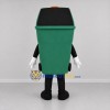 Custom Green and Black Trash Bin Mascot Costume Adult Full Body Suit for Community Cleanup Events