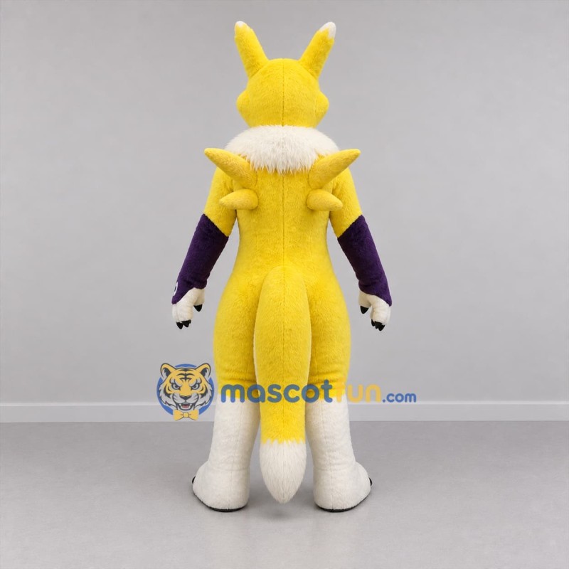 Custom Yellow and Purple Fantasy Fox Mascot Costume Adult Full Body Suit for Cosplay Events