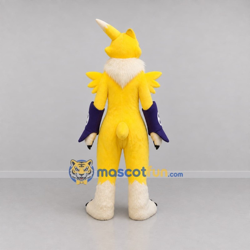 Custom Yellow and Purple Fantasy Fox Mascot Costume Adult Full Body Suit for Cosplay Events