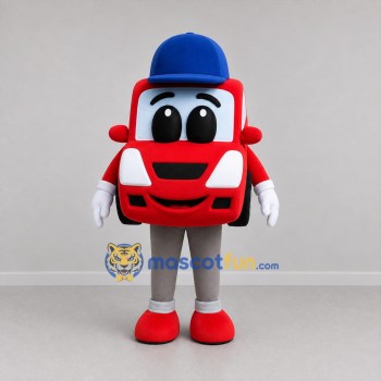 Custom Red and Blue Car Mascot Costume Adult Full Body Suit for Automotive Events