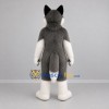 Custom Gray and White Wolf Mascot Costume Adult Full Body Suit for Wildlife Events