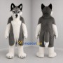 Custom Gray and White Wolf Mascot Costume Adult Full Body Suit for Wildlife Events