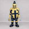 Custom Gold and Blue Knight Mascot Costume Adult Full Body Suit for Medieval Festivals