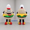 Custom Tan and Yellow Cheeseburger Mascot Costume Adult Full Body Suit for Restaurant Promotions
