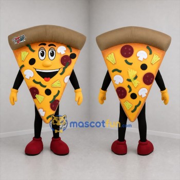 Custom Yellow and Brown Pizza Slice Mascot Costume Adult Full Body Suit for Restaurant Promotions