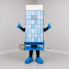 Custom Blue and White Office Building Mascot Costume Adult Full Body Suit for Real Estate Promotions