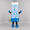 Custom Blue and White Office Building Mascot Costume Adult Full Body Suit for Real Estate Promotions
