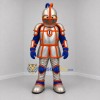 Custom Silver and Orange Knight Mascot Costume Adult Full Body Suit for Medieval Festivals