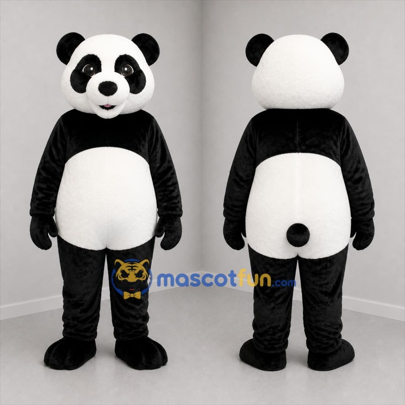 Custom Black and White Panda Mascot Costume Adult Full Body Suit for Zoo Events