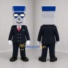 Custom Gray and Blue Technology Character Mascot Costume Adult Full Body Suit for Trade Shows