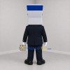 Custom Gray and Blue Technology Character Mascot Costume Adult Full Body Suit for Trade Shows