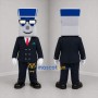 Custom Gray and Blue Technology Character Mascot Costume Adult Full Body Suit for Trade Shows
