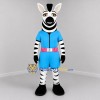 Custom Black and Blue Zebra Mascot Costume Adult Full Body Suit for School Events
