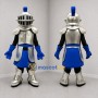 Custom Silver and Blue Knight Mascot Costume Adult Full Body Suit for Medieval Festivals
