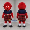 Custom Red and Blue Lion in Kilt Mascot Costume Adult Full Body Suit for Cultural Festivals