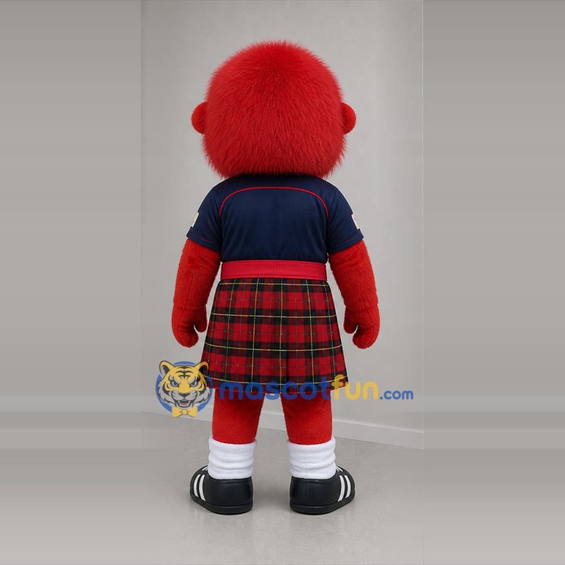 Custom Red and Blue Lion in Kilt Mascot Costume Adult Full Body Suit for Cultural Festivals