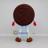 Custom Brown and Blue Chocolate Cookie Mascot Costume Adult Full Body Suit for Bakery Promotions