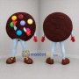 Custom Brown and Blue Chocolate Cookie Mascot Costume Adult Full Body Suit for Bakery Promotions