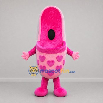 Custom Pink and White Slipper Mascot Costume Adult Full Body Suit for Retail Promotions