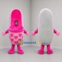 Custom Pink and White Slipper Mascot Costume Adult Full Body Suit for Retail Promotions