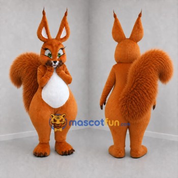 Custom Orange and White Squirrel Mascot Costume Adult Full Body Suit for Nature Events