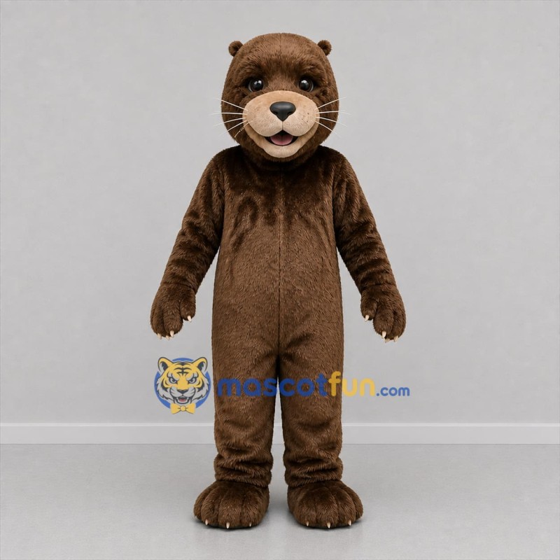 Custom Brown Otter Mascot Costume Adult Full Body Suit for Wildlife Events