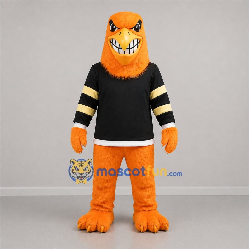 Custom Orange and Black Eagle Mascot Costume Adult Full Body Suit for Sports Events