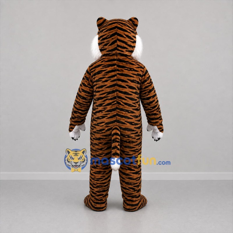 Custom Brown and White Tiger Mascot Costume Adult Full Body Suit for Zoo Events